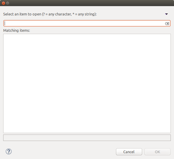 The service selection dialog.