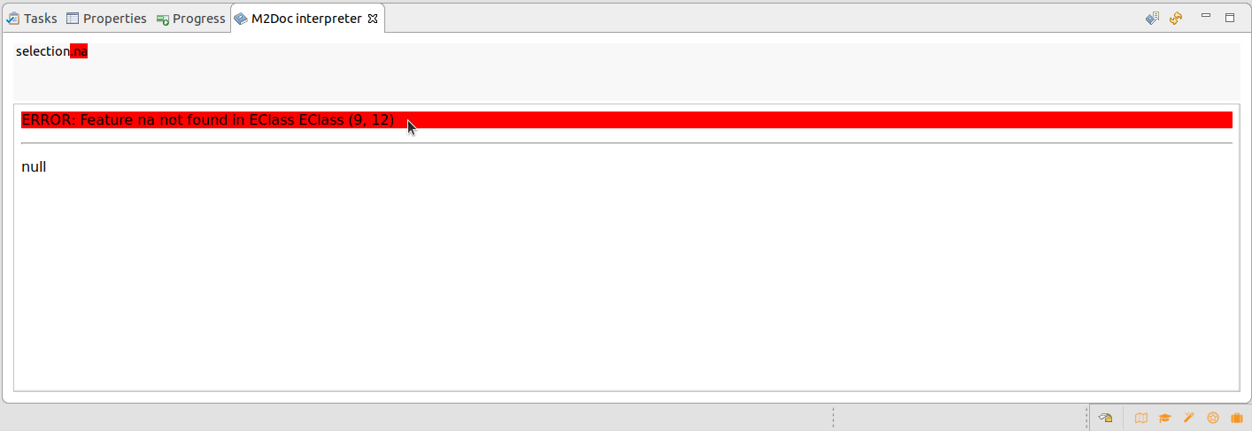 M2Doc Interpreter View.